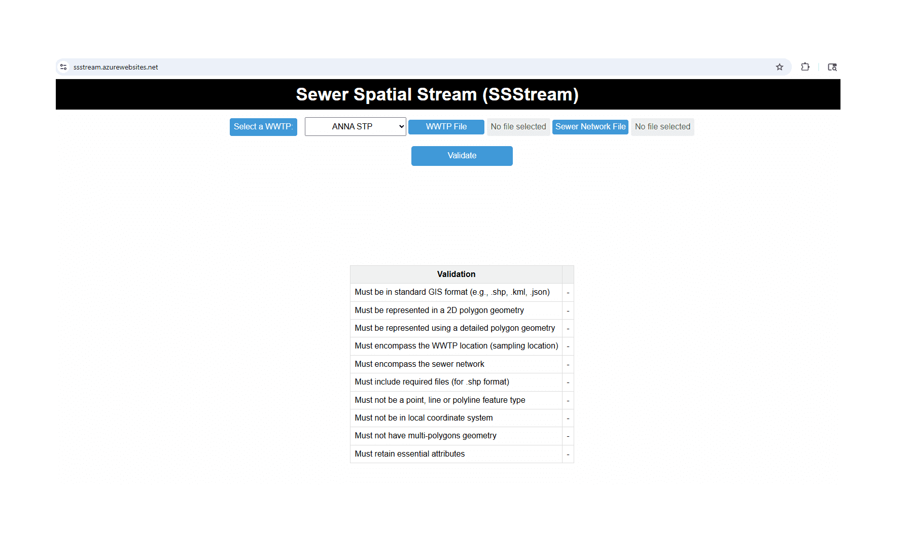 Sewer Spatial Stream - Geospatial Research Toolkit