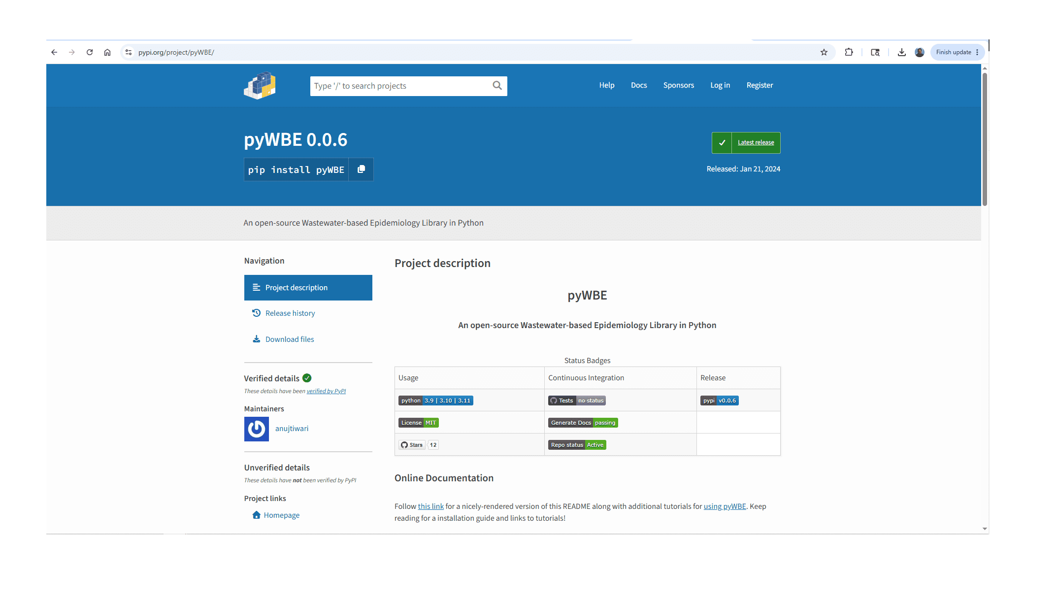 pyWBE - Open-Source Library (Python Library)